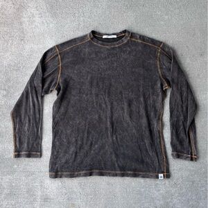 Jake Agave desperado thermal brown orange long sleeve top shirt